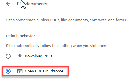 Figure 6 - Open PDFs in Chrome